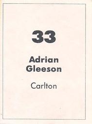1990 Select AFL Stickers #33 Adrian Gleeson Back